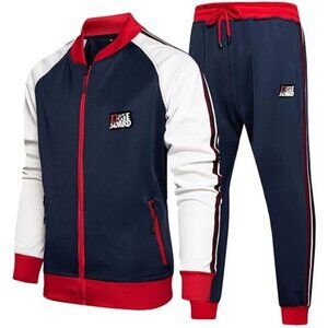 Men's Tracksuits 2 Piece Outfit Casual Long Sleeve Sweat Suit Set Full Zipper